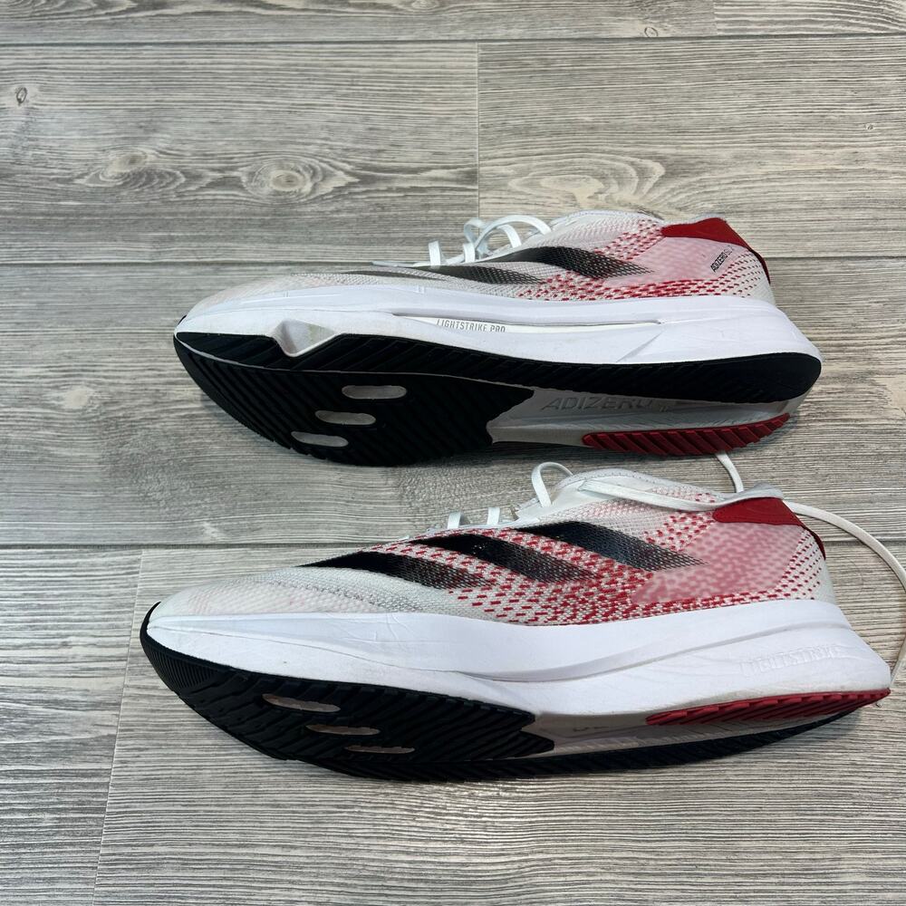 Adidas Adizero SL 2 Men's Performance Running Shoes White Black Red EUC Size 12 - Picture 4 of 7